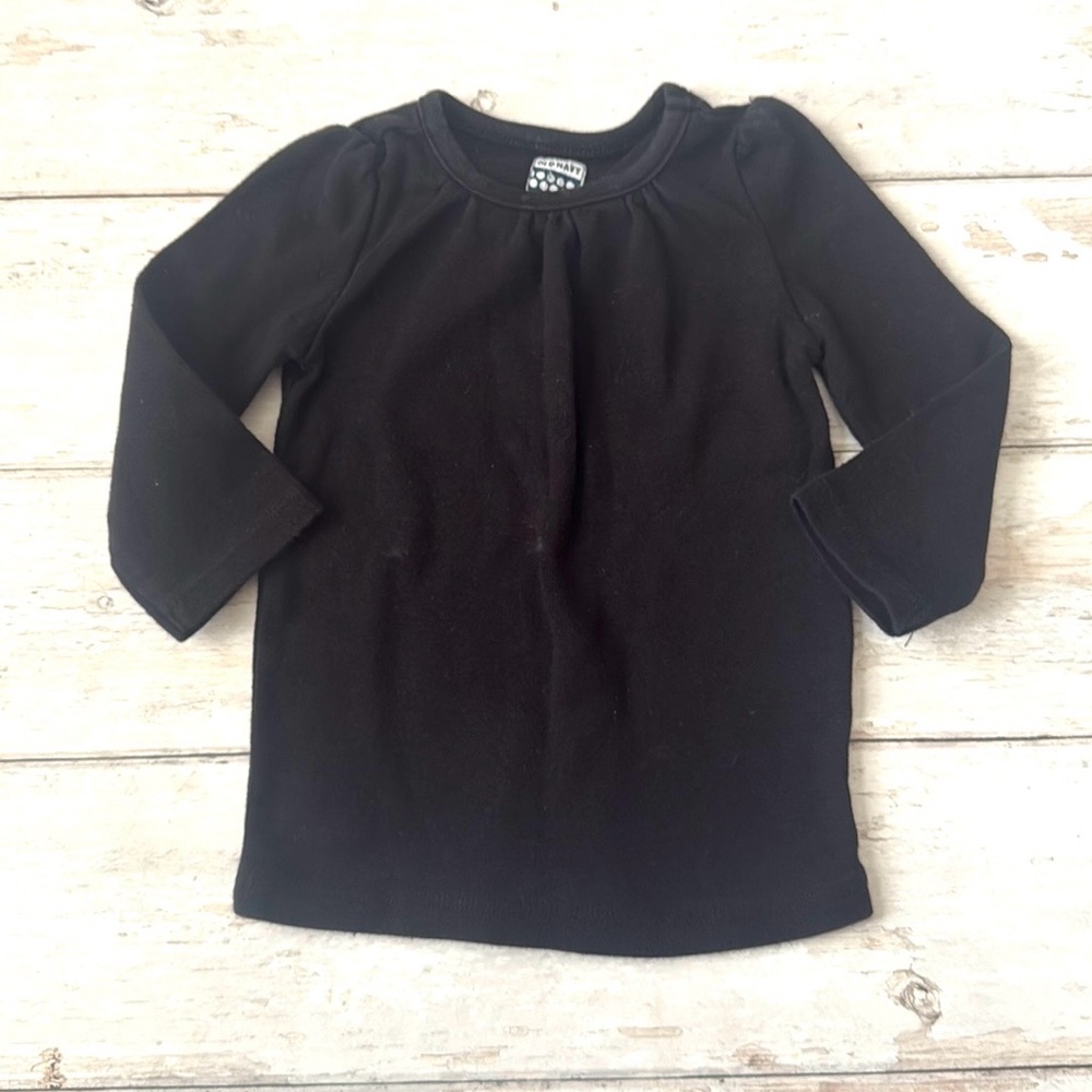 Old Navy 12-18m Baby Girl Long Sleeves Black Shirt Basic Tee 12m 18m